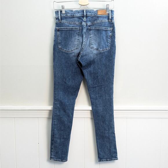 Express Skinny Ankle Jeans with Mid Rise Center Seam Slit Hem Medium Wash Size 6 - Picture 9 of 16